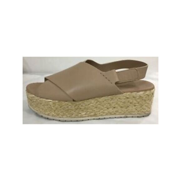 VINCE. Womens Beige 1-1/2" Platform Slingback Strap Jesson Wedge Shoes 9.5 M - Picture 3 of 3